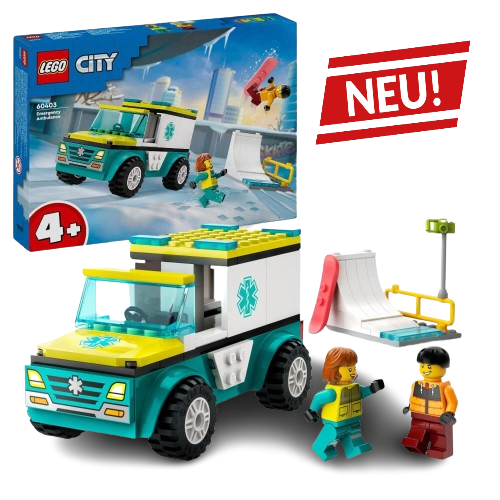LEGO City Rettungswagen und Snowboarder
