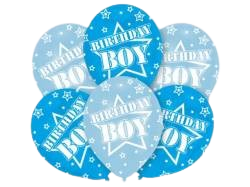 6 Latex Ballons Birthday Boy 27,5cm