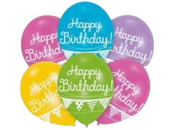 6 Latex Ballons Happy Birthday-Girlande 27,5cm