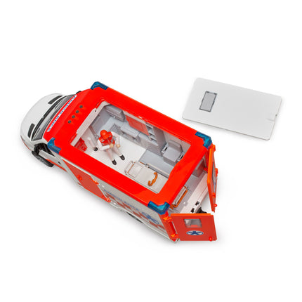 bruder MB Sprinter Ambulanz mit Figur rot/weiß 1:16