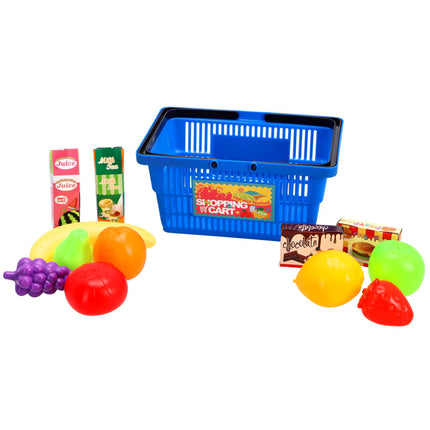 Einkaufskorb Gefüllt in Blau o. Rot