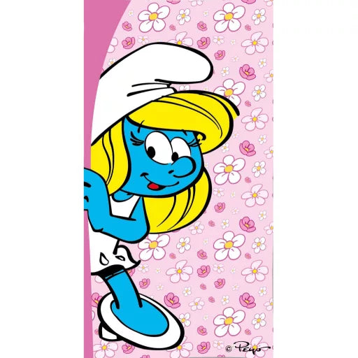 Die Schlümpfe Floral Fun Badehandtuch, Strandtuch 70x140cm