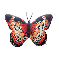 Maskottchen-Plüsch-Kissen mit rotem Schmetterling, 50 x 40 cm
