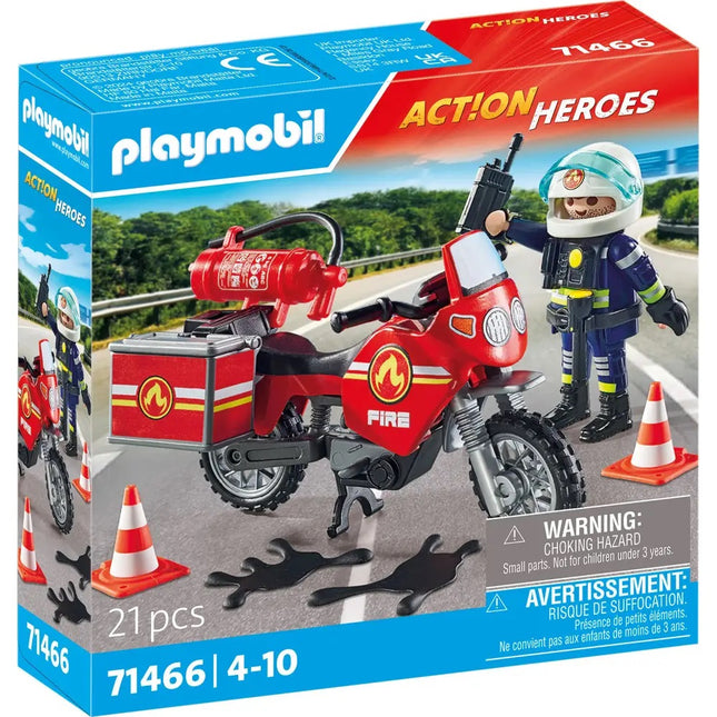 Playmobil Feuerwehrmotorrad am Unfallort