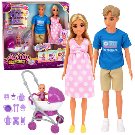 Anlily Schwangerschaftspuppen Familie Baby Kinderwagen Zubehör