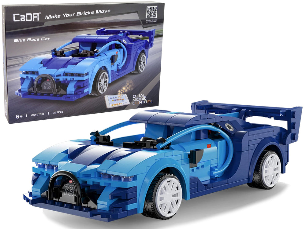 Bauklötze Rennwagen Blau R/C 325 Elemente